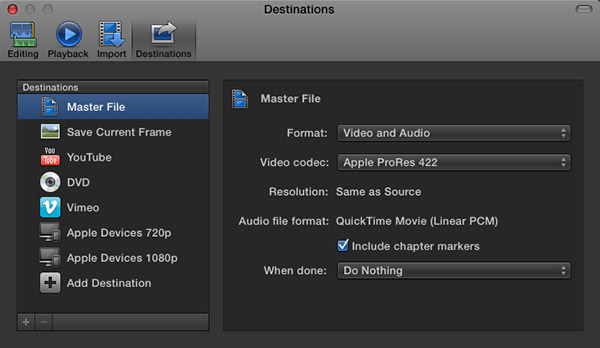 FCP X Export Master File Larry Jordan