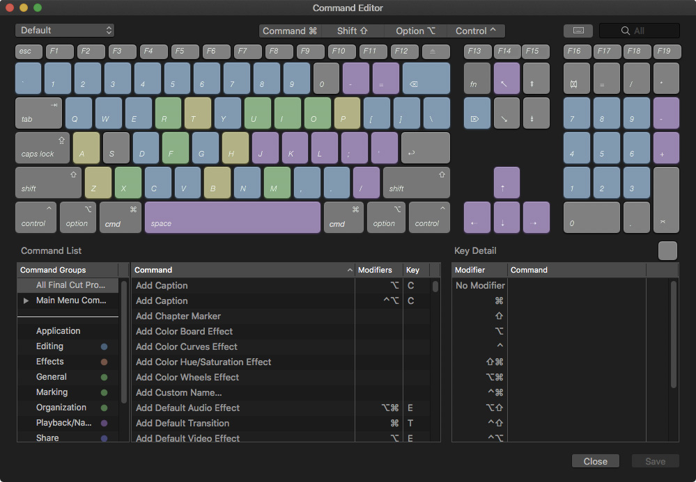 final cut pro keyboard shortcuts