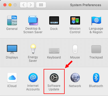 Click the System Preferences and click on the Software Update option