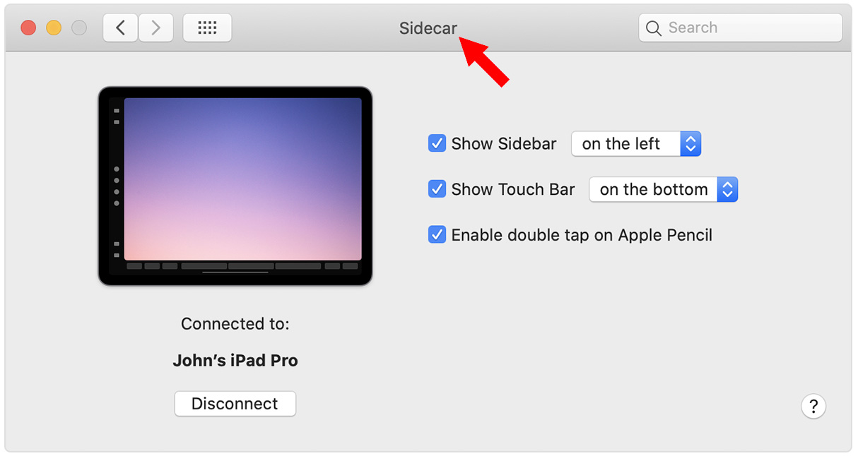 sidecar ipad