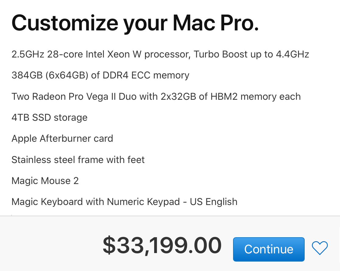 Refurbished Mac Pro 2.5GHz 28-core Intel Xeon W, Two Radeon Pro Vega II  Duo, Apple Afterburner - Apple